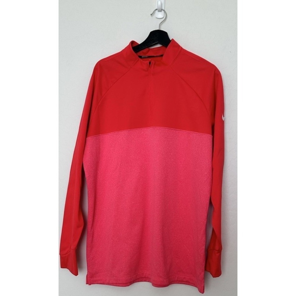 Nike Golf Vapor Dri Fit Men's XL Red Long Sleeve 1/4 Zip Athletic Pullover